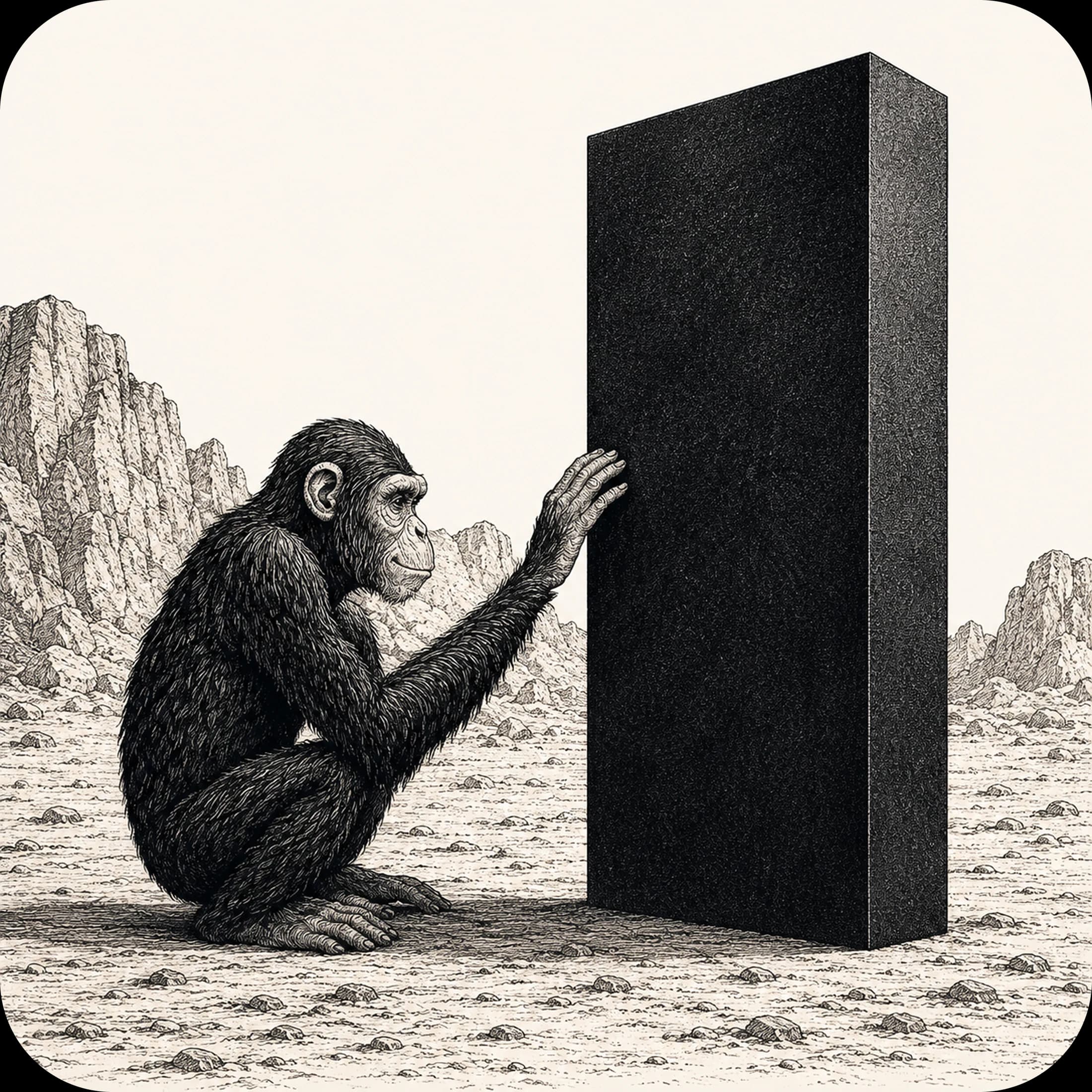 Monolith monkey sticker