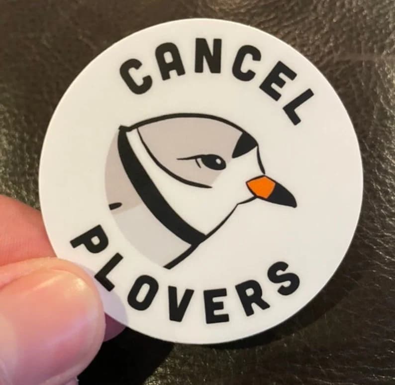 Cancel Piping Plovers Laptop Sticker