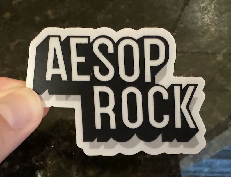 Aesop Rock Clear Vinyl Laptop Sticker