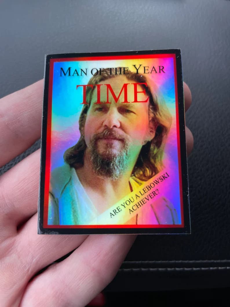 Big Lebowski Achiever Holographic Time Magazine Laptop Sticker