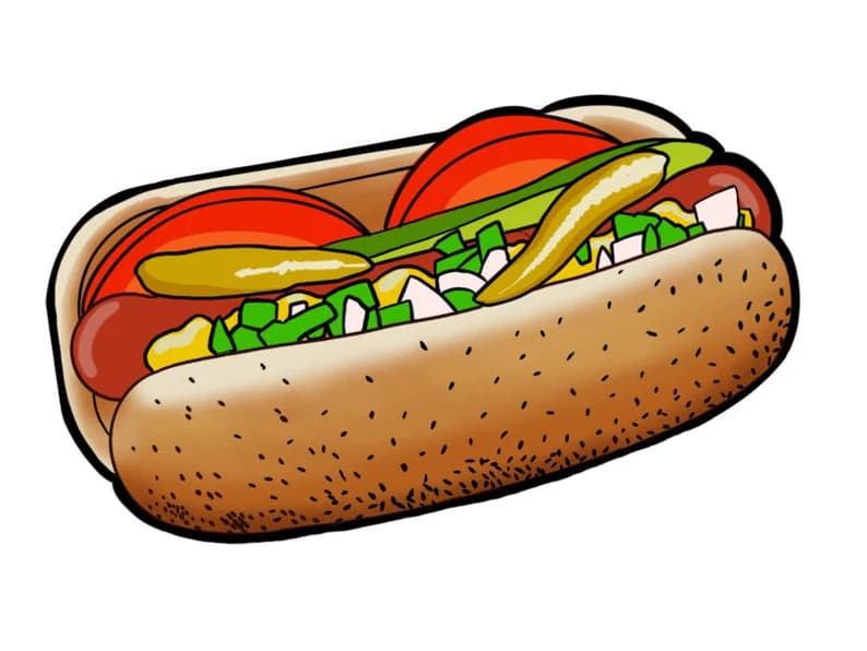 Chicago Style Hot Dog Laptop Sticker